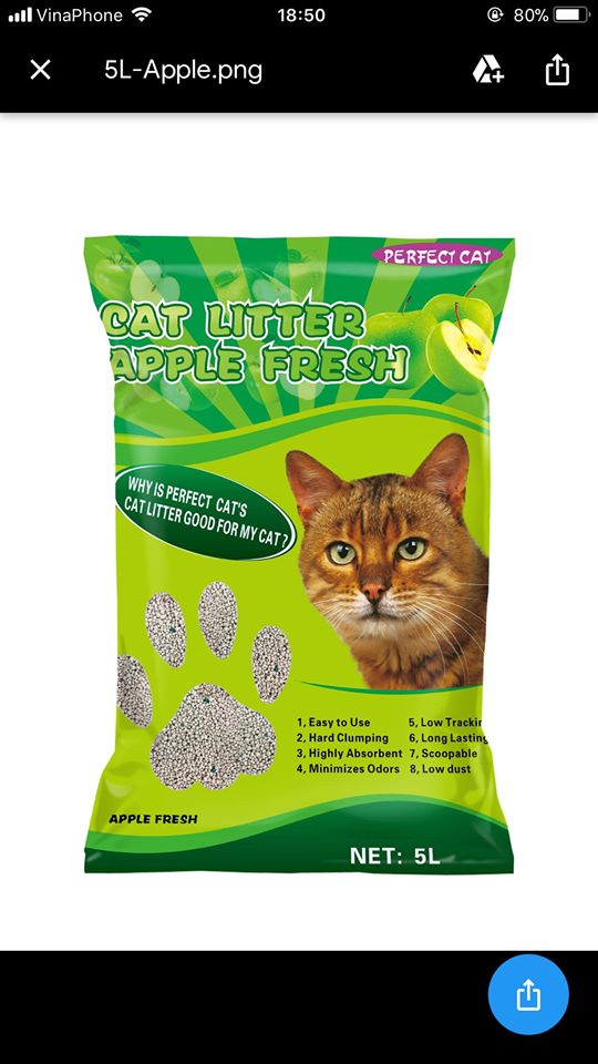 Cát vệ sinh mèo CAT LITTER PERFECT CAT 5 Lít