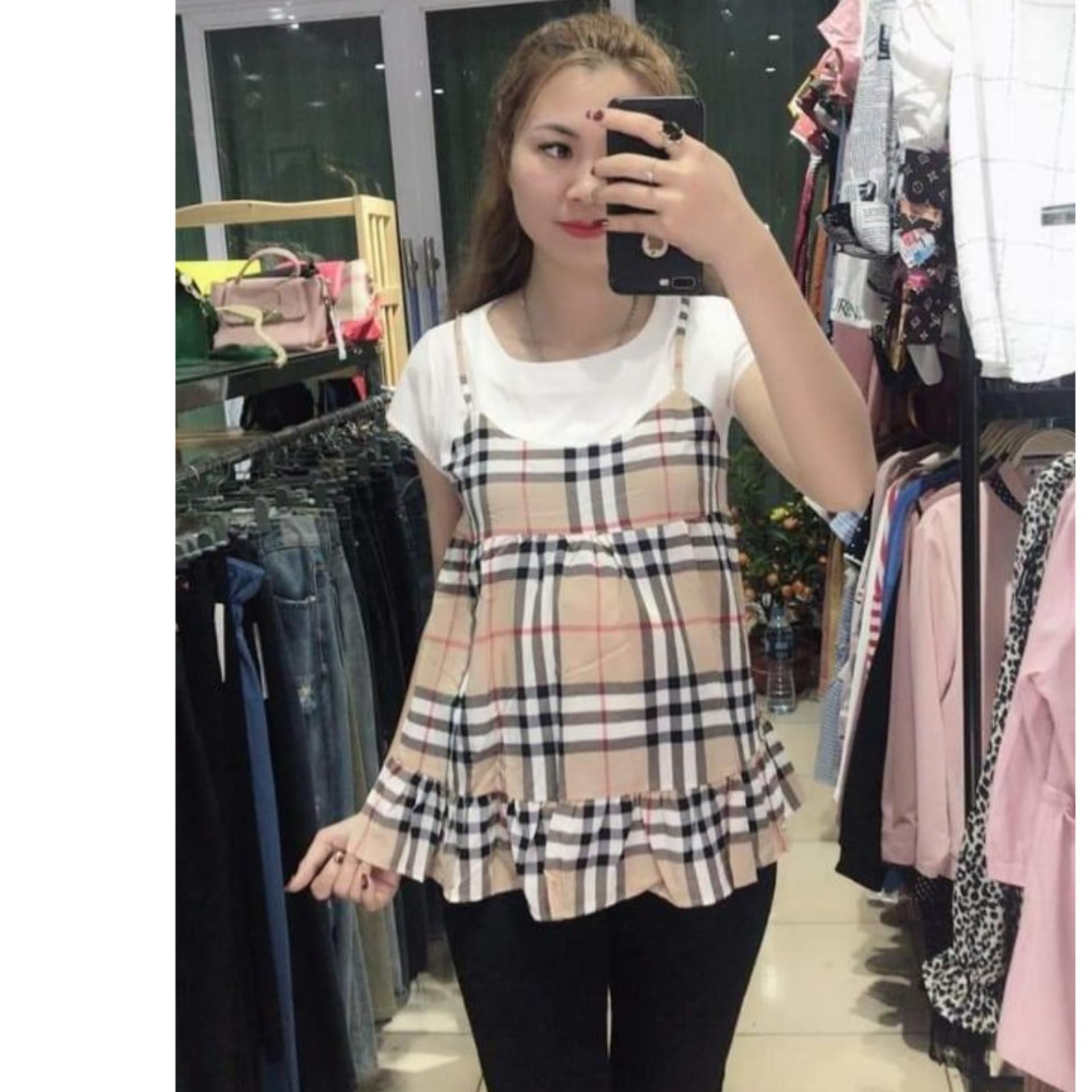Áo bầu đẹp chất lụa hoa freesize từ 45 đến 65kg