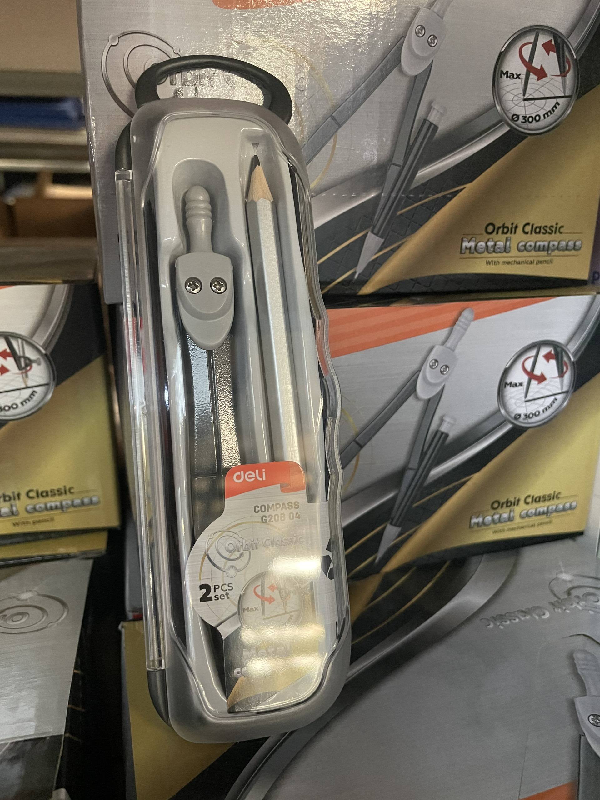 Compa màu xám đen cao cấp Deli EG20804/EG20904