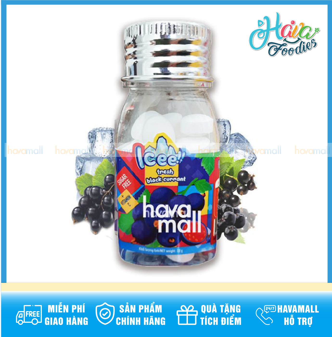[ DATE MỚI NHẤT ] Kẹo Icee Vị Lý Chua Đen – Icee Candy Black Currant 23g