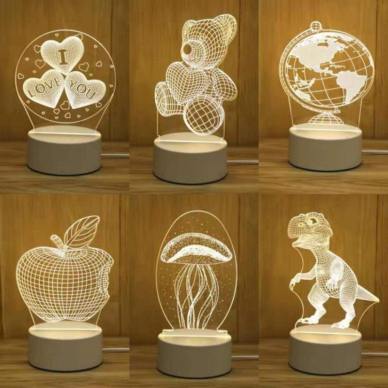 ĐÈN NGỦ LED 3D NHIỀU HÌNH