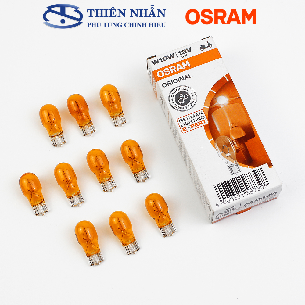 Bóng đèn Halogen OSRAM T13 xi nhan vàng nhiều dòng xe máy Wave, Dream, Future,..(92910A)