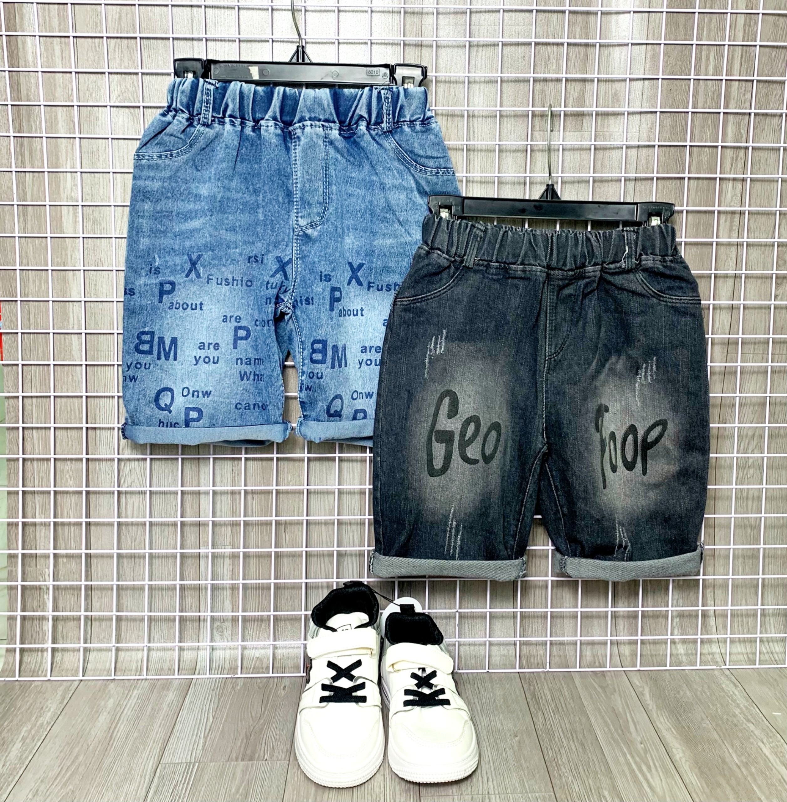 Quần Short lửng GEOFOOP chất jean co giãn cho bé trai