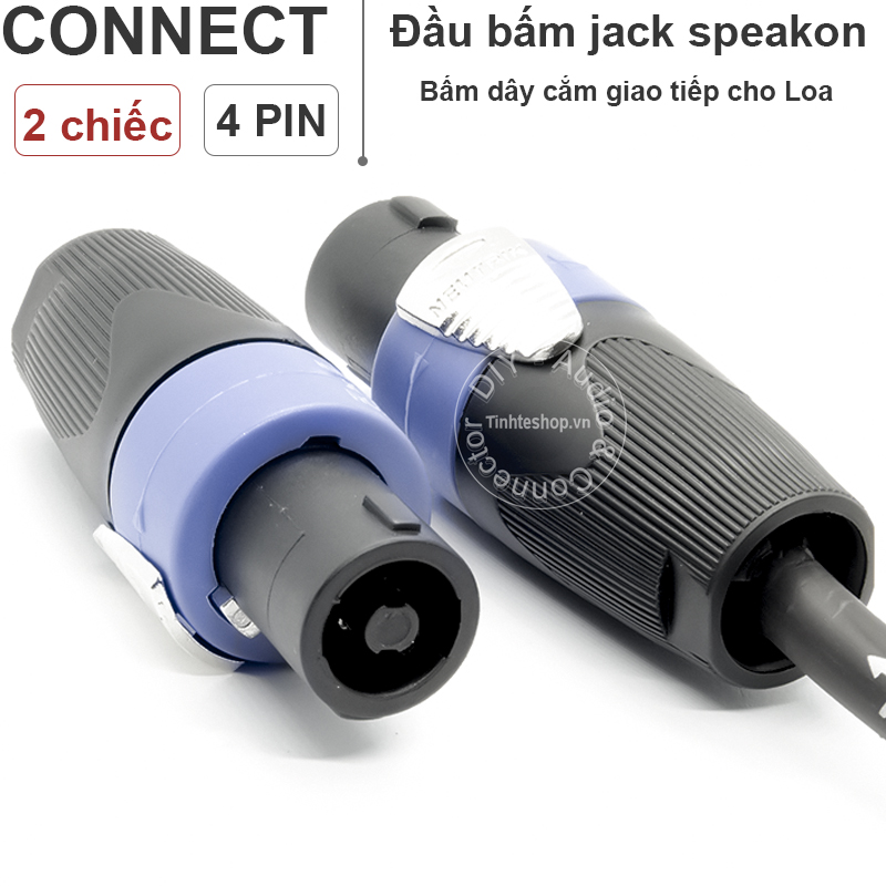 Jack cắm loa spekon 4 lõi 2 chiếc - Phích cắm loa