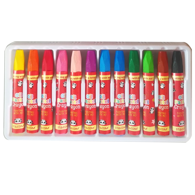 (1 Hộp) Sáp màu dầu (Oil pastel) 12 màu – Stacom OP212