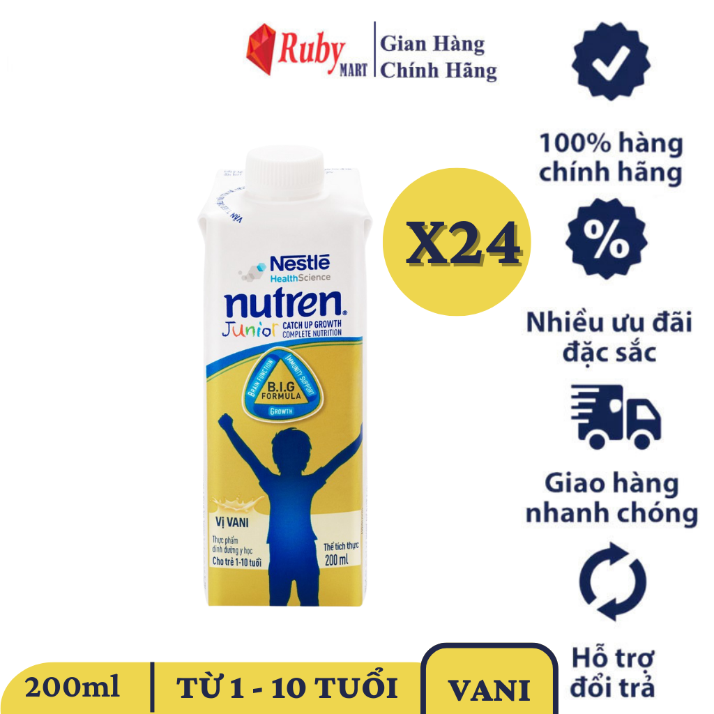 [Date T7/24][ FREESHIP MAX ]Thùng 24 hộp Sữa bột Nutren pha sẵn hộp 200ml