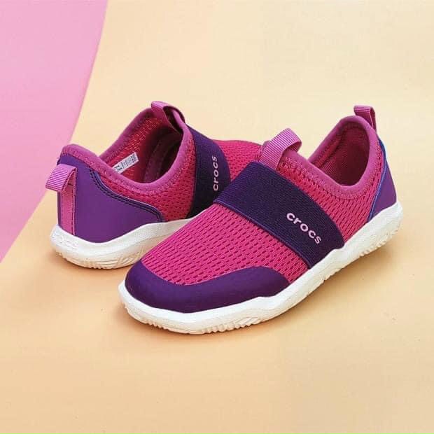 Giày siêu nhẹ slip on easy màu hồng tím cho bé gái