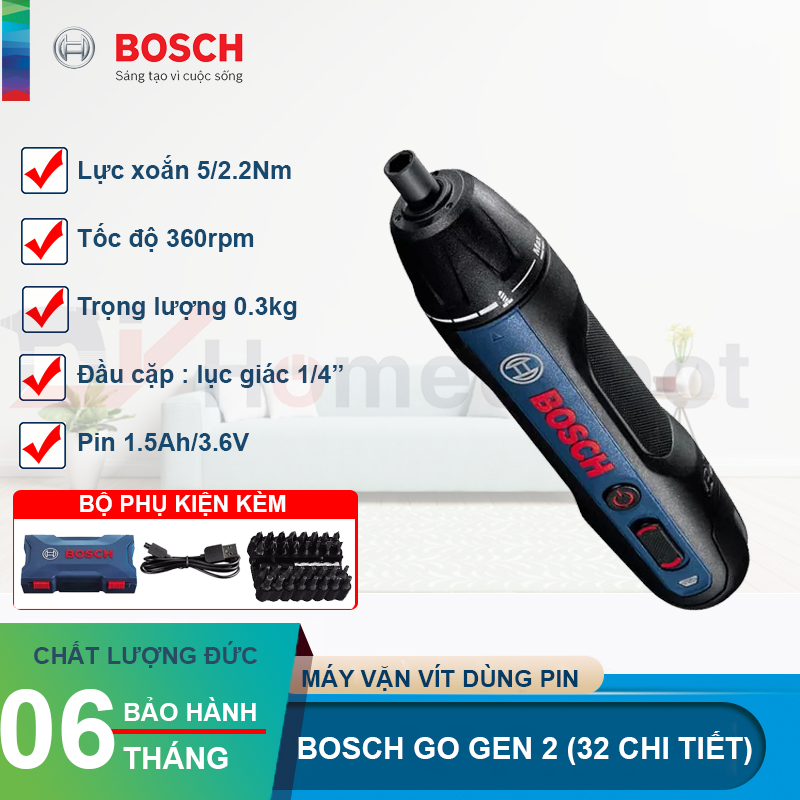 Máy vặn vít Bosch GO Gen 2 (32 chi tiết)