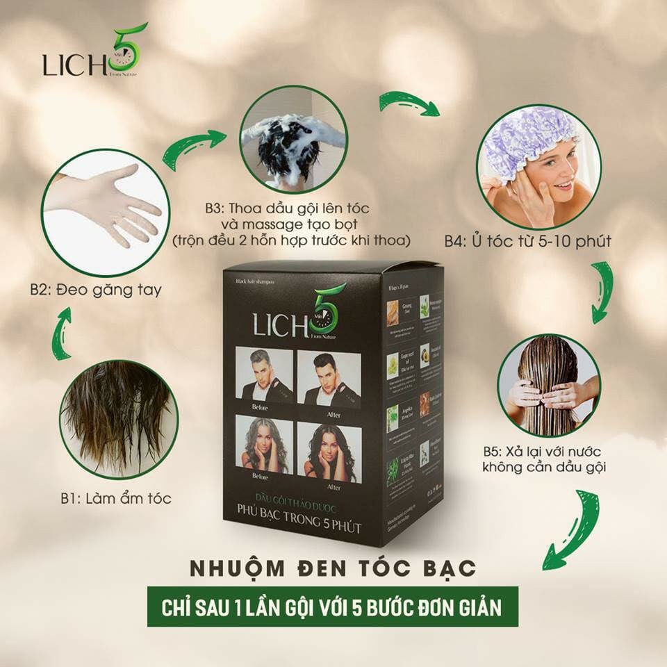 Dầu Gội Nhuộm Tóc Thảo Dược Lich5
