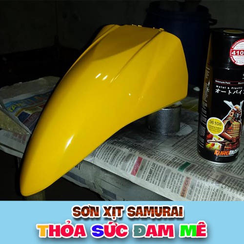 [COMBO] Sơn xịt Samurai màu Vàng Chrome - 108 với bóng K1K