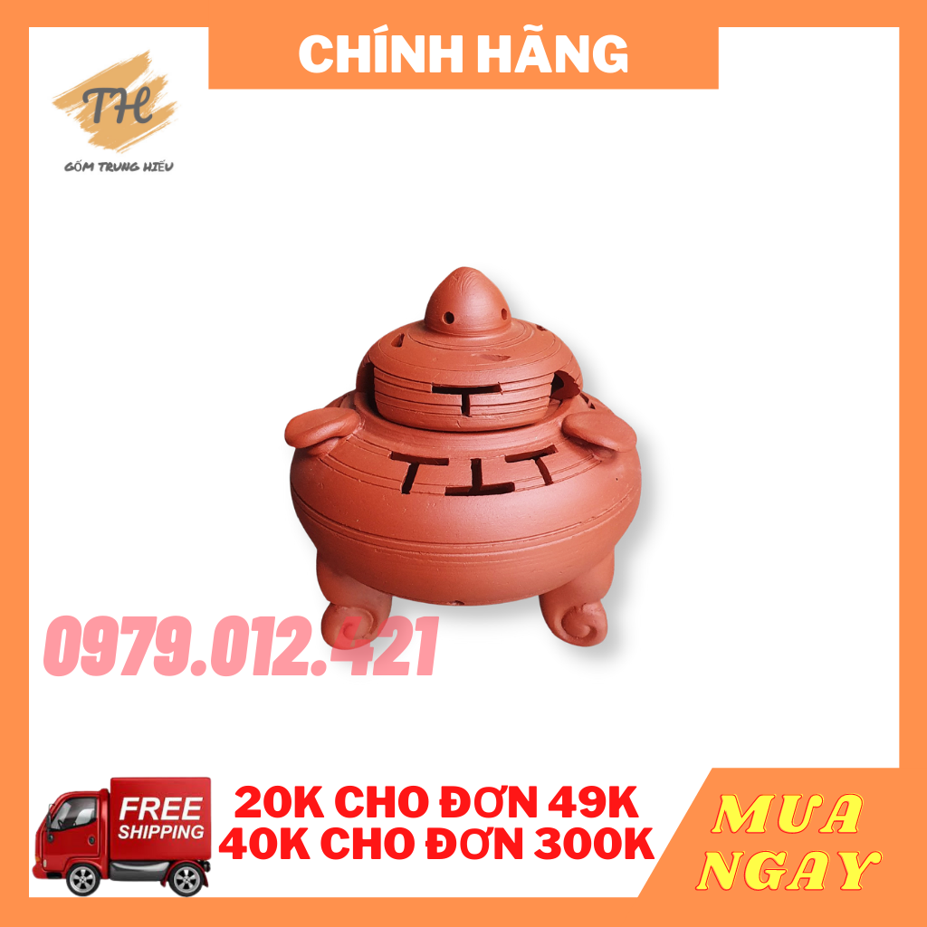 Lư đốt trầm hương Bát Tràng (có thể dùng làm gạt tàn)