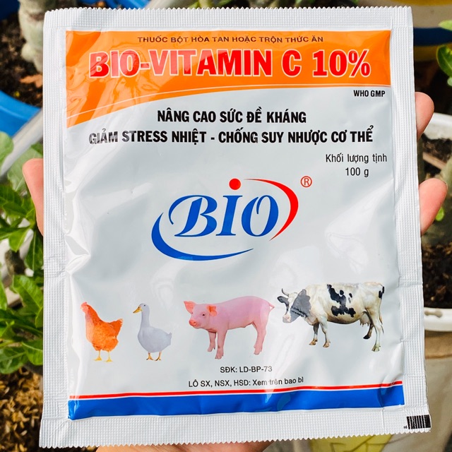 Bio Vitamin C 10% nâng cao sức đề kháng, giảm stress nhiệt 100gr