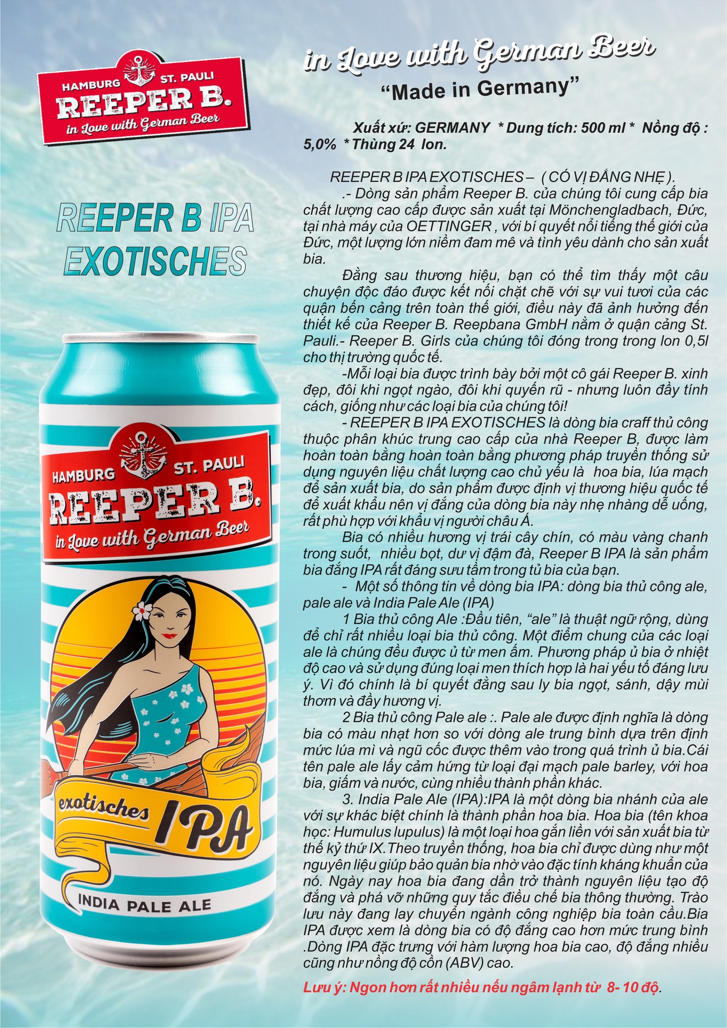 Bia REEPER B Đức 500ml lúa mạch - lúa mì | Lazada.vn