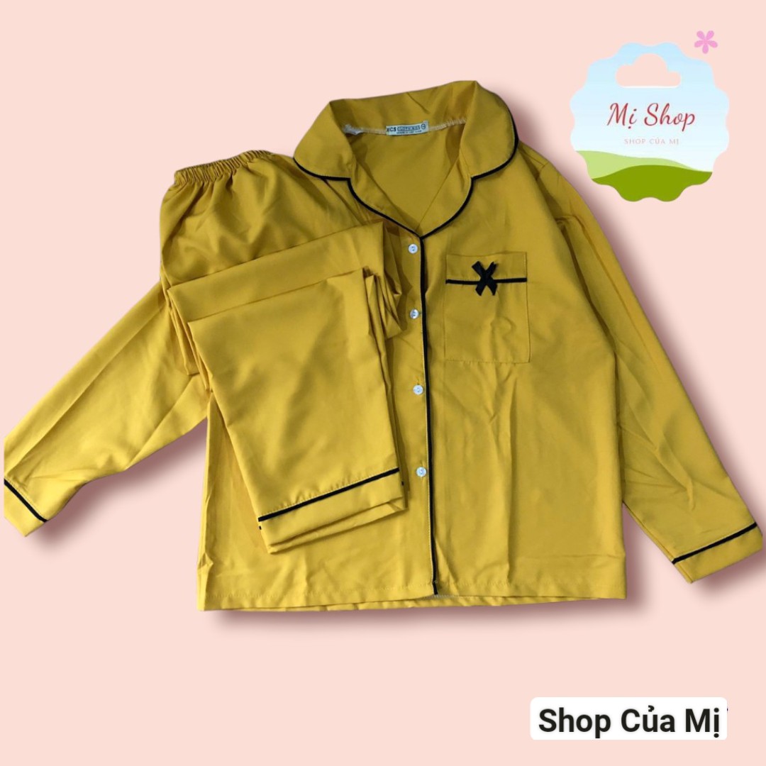 Đồ Bộ Nữ, Set Bộ Pijama Mặc Nhà Vải Phi Lụa Mờ ( Không bóng ) Nơ Túi dễ thương Q233