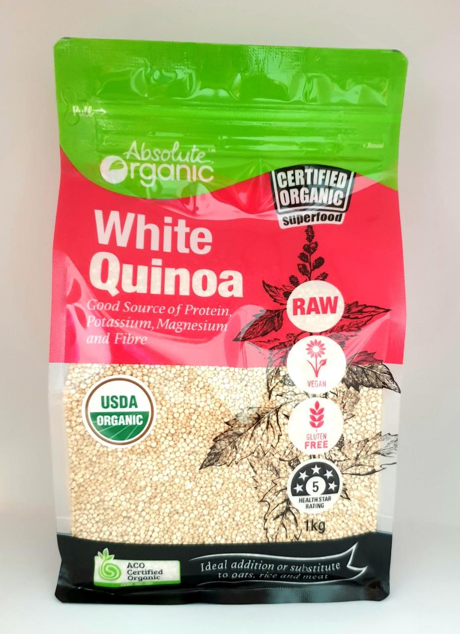 Hạt Diêm Mạch Trắng Của Úc Absolute Organic White Quinoa 1kg