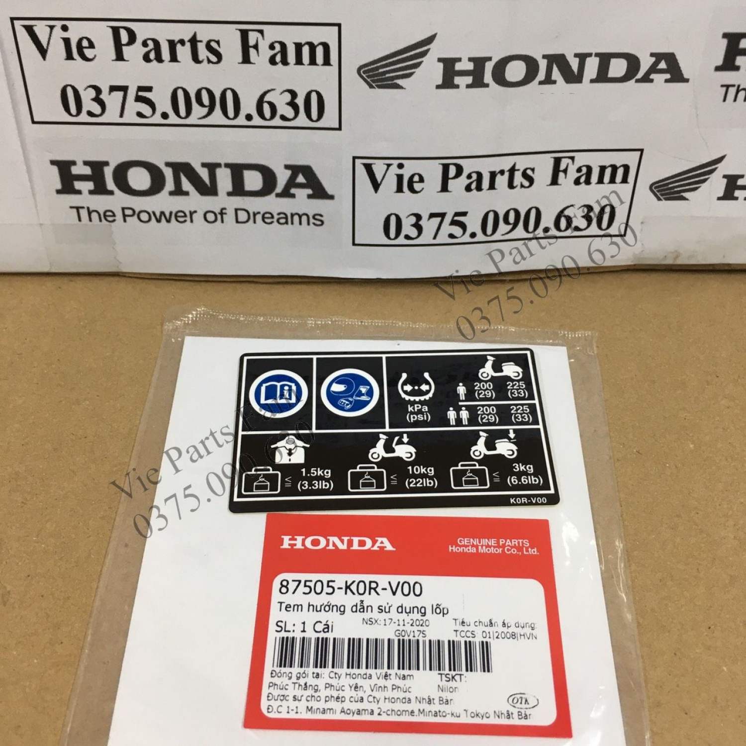Tem thông số SH 2020, hàng din Honda mới 100%
