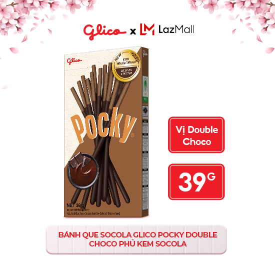 Hộp Lẻ - Bánh Que Socola Glico Pocky Double Choco Phủ Kem Socola