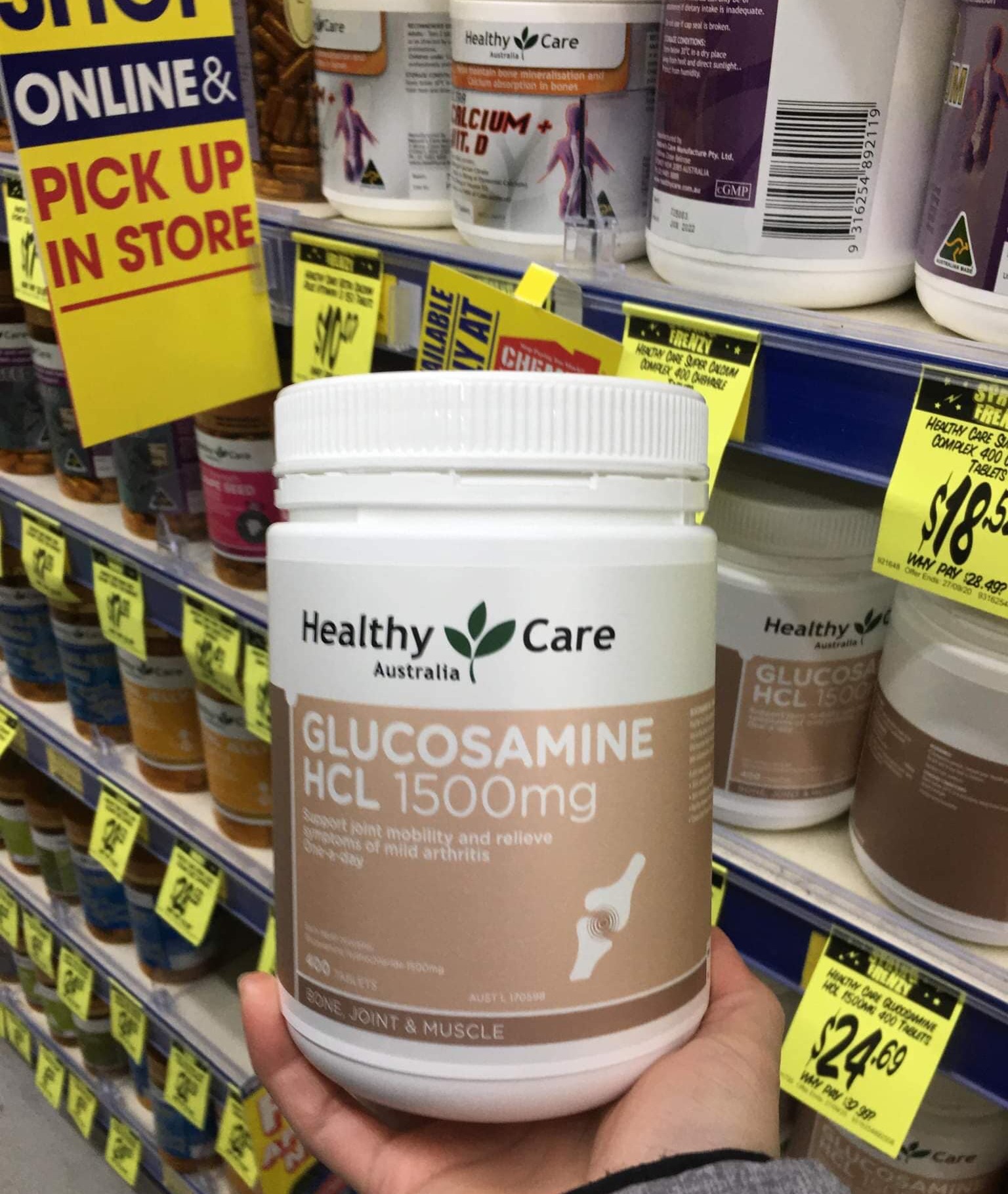 Glucosamin HCL 1500mg Healthy Care lọ 400