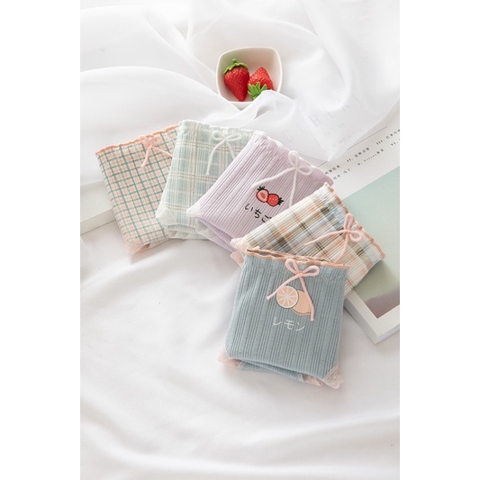 Quần lót nữ ❤️quần lót cotton viền ren đính nơ cao cấp mềm mại 2809