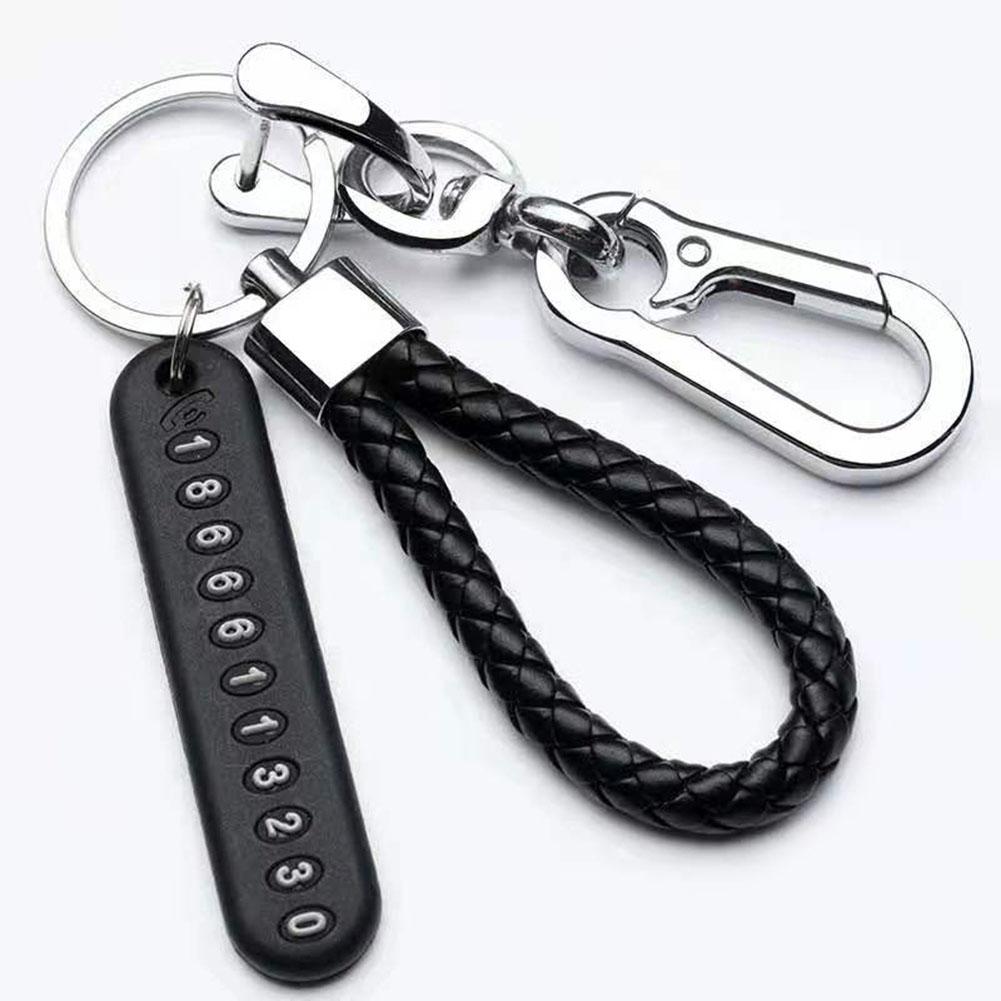 Hossen Antilost Car Keychain with Phone Number Card Keyring Phone