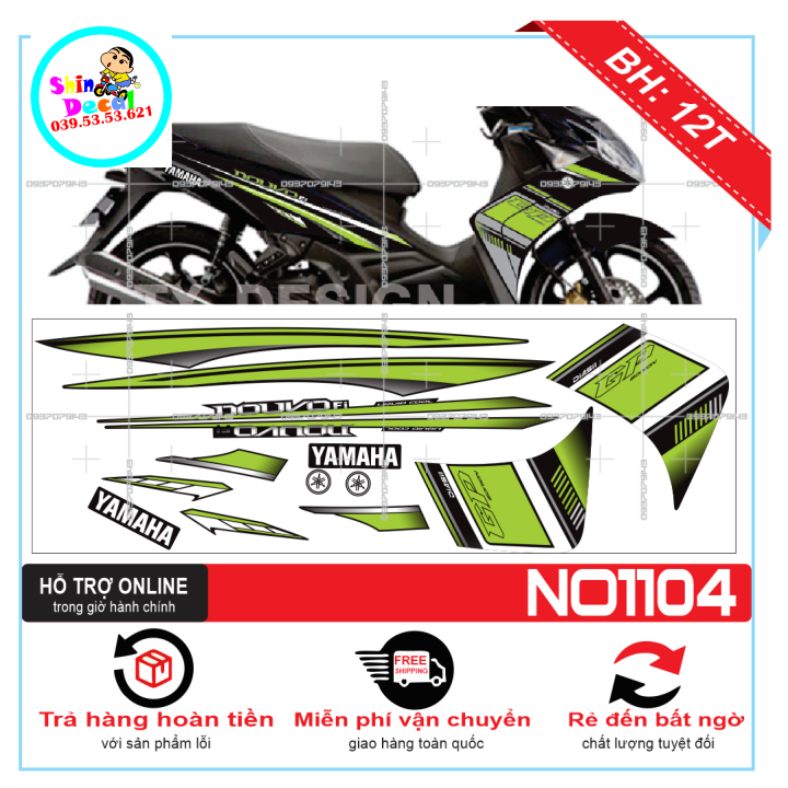 TEM XD NOUVO 4, NV 4, TEM RỜI NOUVO 4 LX GP DÁN XE ĐEN