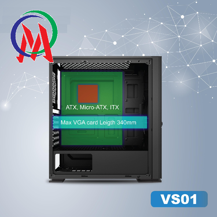 [HCM]Vỏ case máy tính VSP VS01 Gaming Mặt Trước Lưới