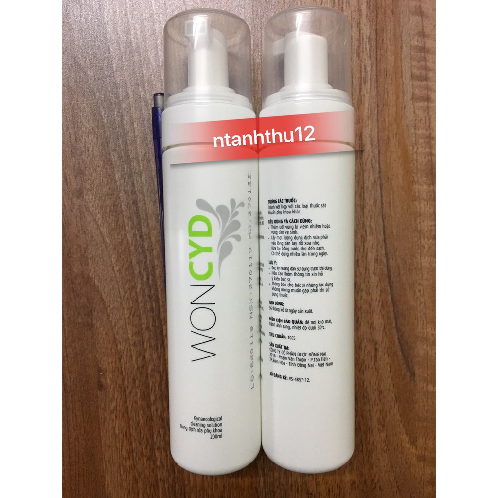 Woncyd dung dịch vệ sinh tạo bọt chai 200ml