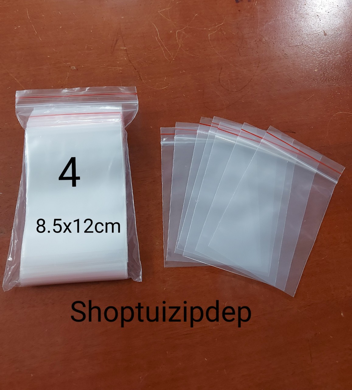 100 cái Túi zip chỉ đỏ nhiều size