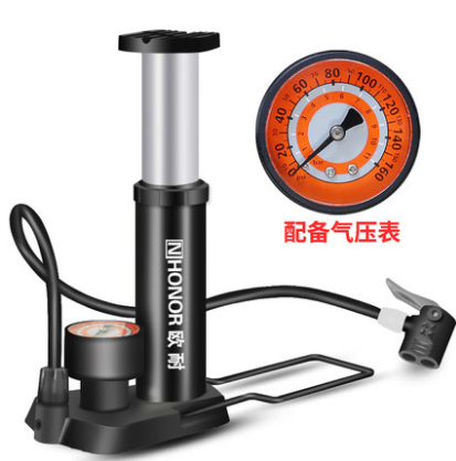 Bơm đạp chân đa năng Mini -Bơm gấp gọn có đồng hồ