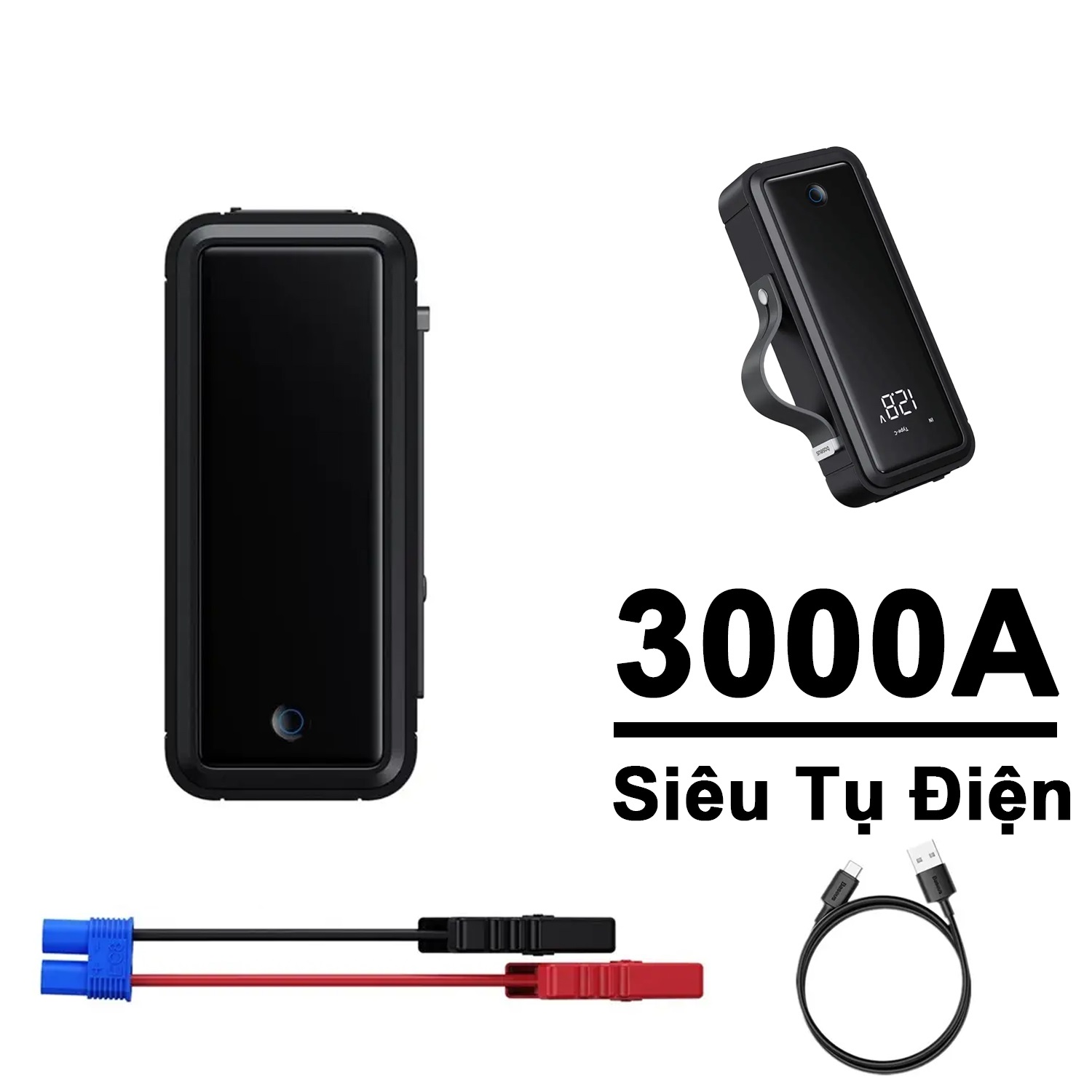 Bộ Kích Bình Siêu Tụ Dùng Cho Xe Hơi Baseus Super Energy Mega Series Supercapacitor Car Jump Starter 3000A