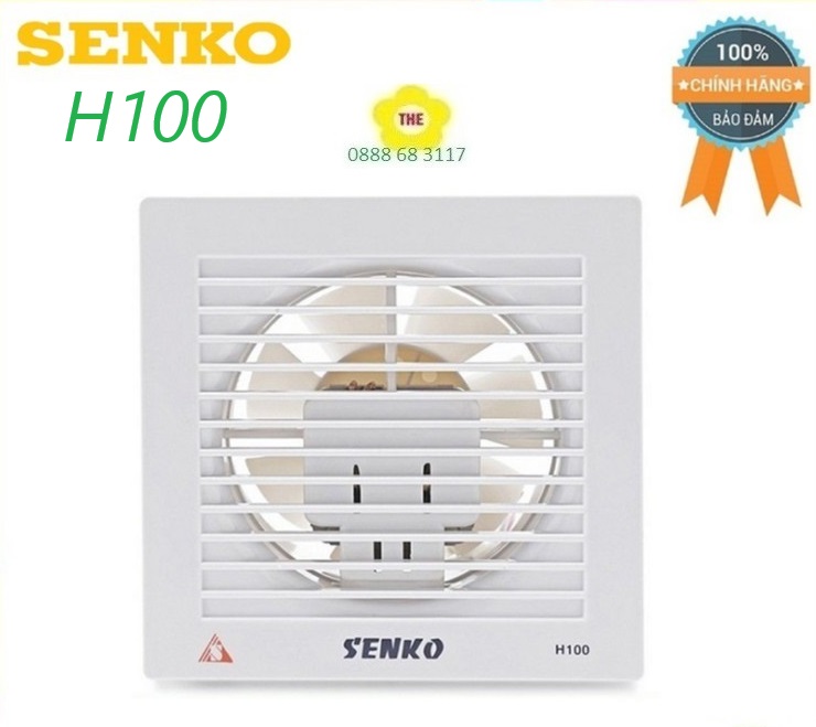 [HCM]Quạt hút gió gắn tường SENKO H100 (Trắng) ( Khoét lỗ 15cm x 15cm )
