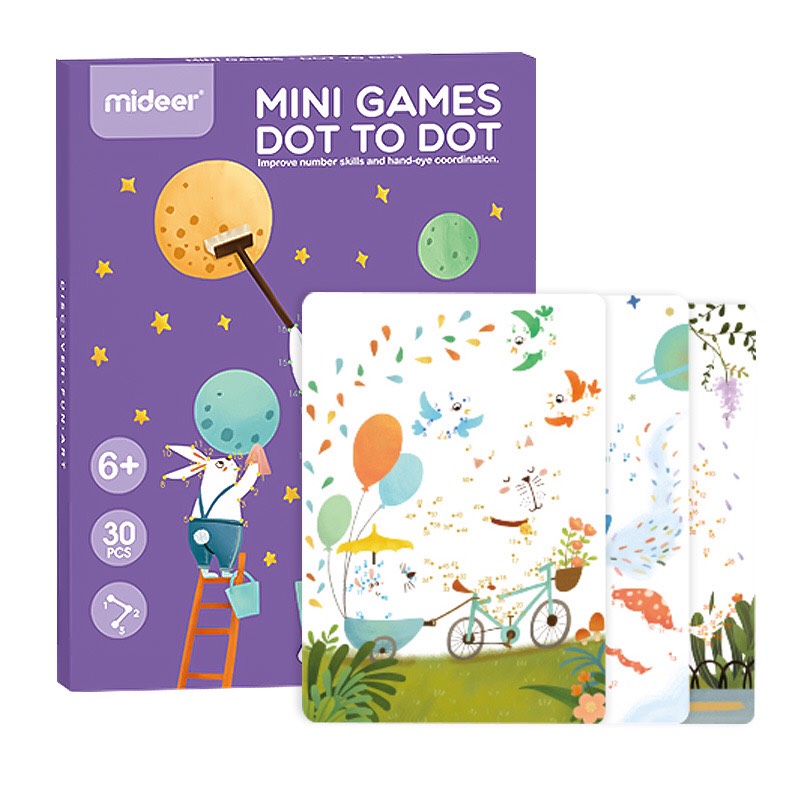 [HCM][TẶNG KÈM BÚT CHÌ] MIDEER Mini Game 3 chủ đề - Fun Mazes - Dot to Dot - Coloring Pixel