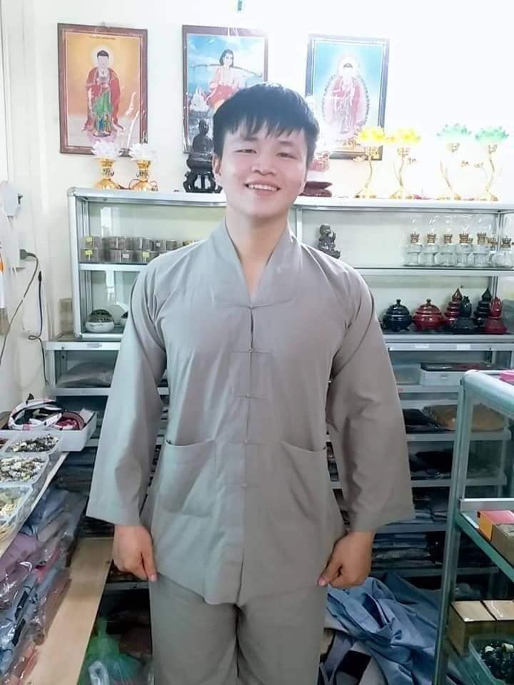 Đồ lam đi chùa La Hán Phật tử vải kate Nhật