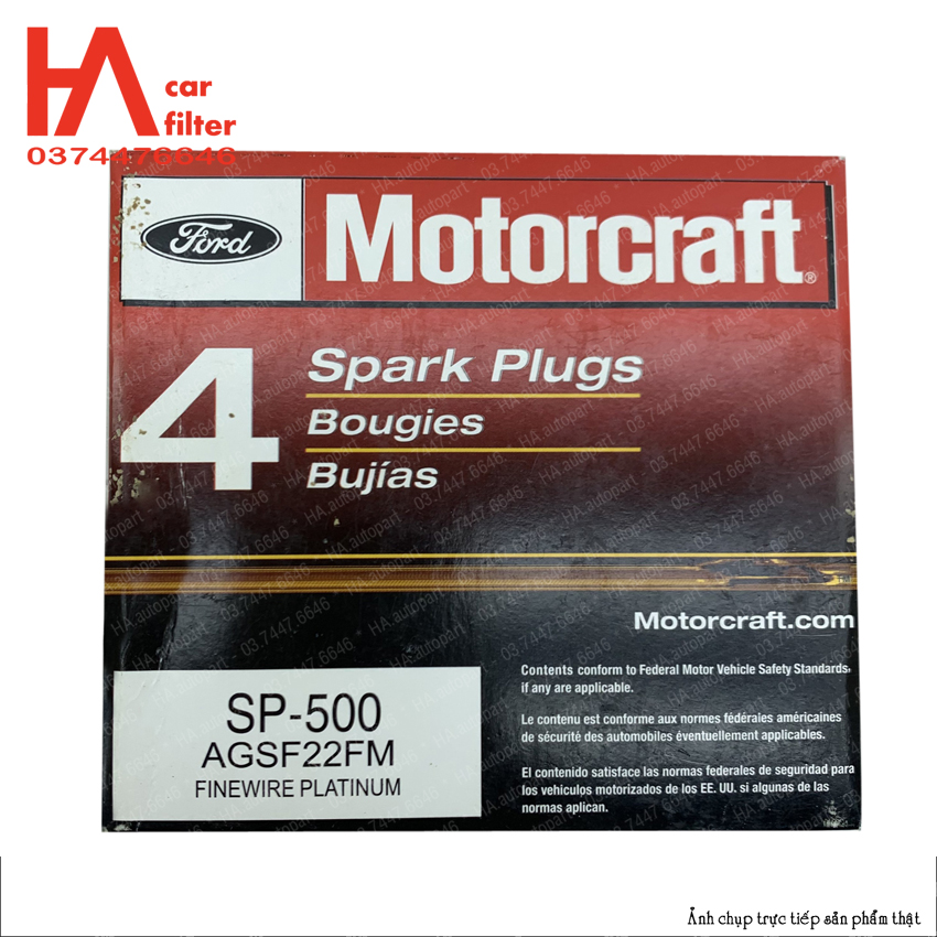 Bugi Motorcraft Platinum Ford chân ngắn (bảo hành 3 tháng)
