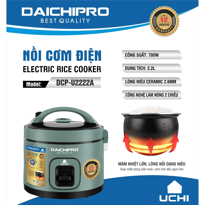 Nồi cơm điện, nồi cơm điện cao cấp, nồi cơm điện 2L2 nấu cơm siêu ngon thiết kế trang nhã dành cho mọi gia đình. BẢO HÀNH CHÍNH HÃNG