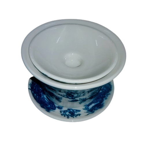Bát sâm thờ men lam gốm sứ Bát Tràng, 2 cỡ