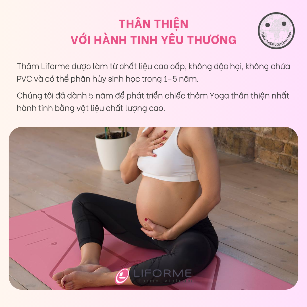Thảm tập yoga Liforme Classic 4.2mm - Pink