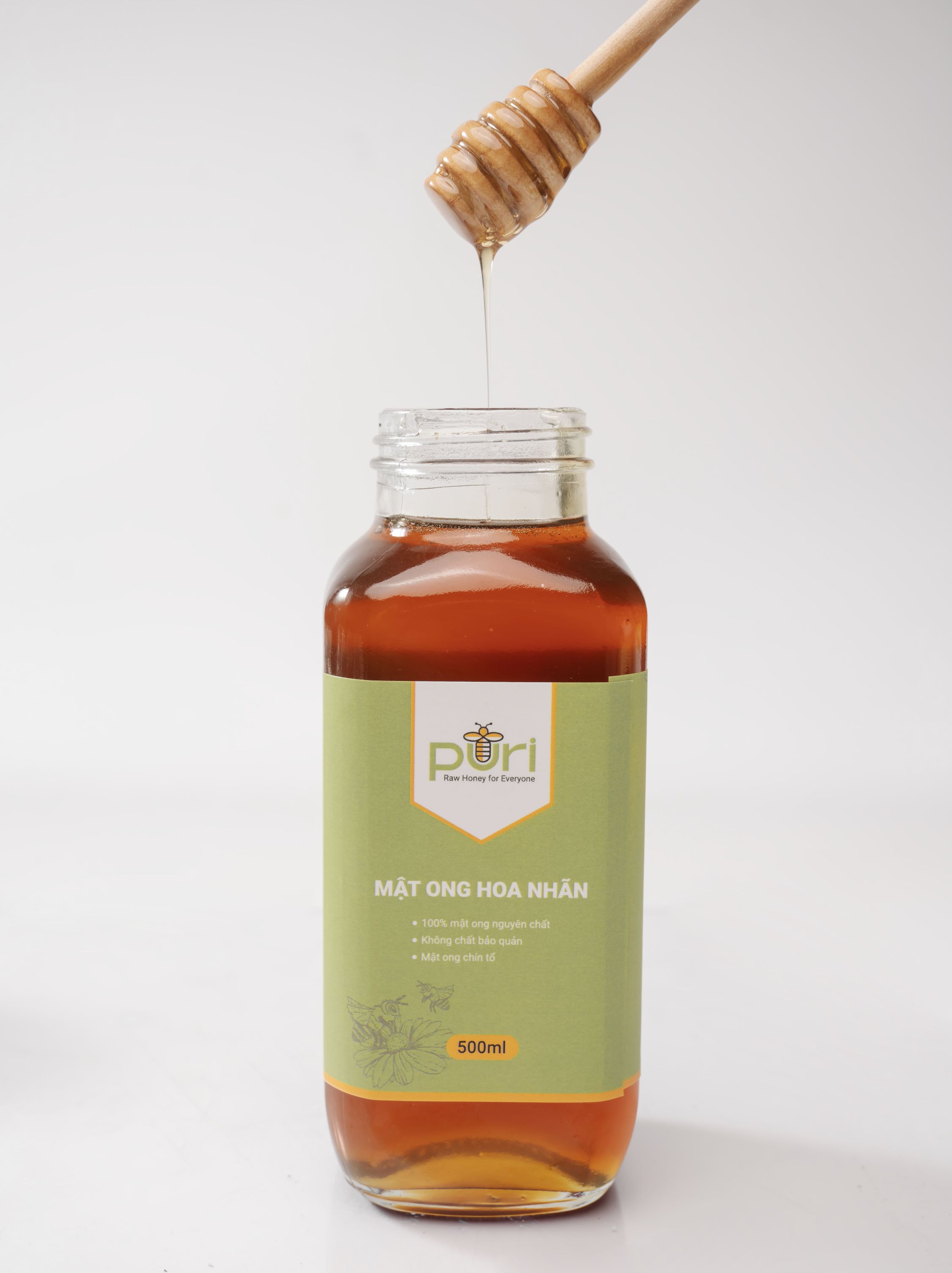 Mật Ong Hoa Nhãn Nguyên Chất PURI 500ml
