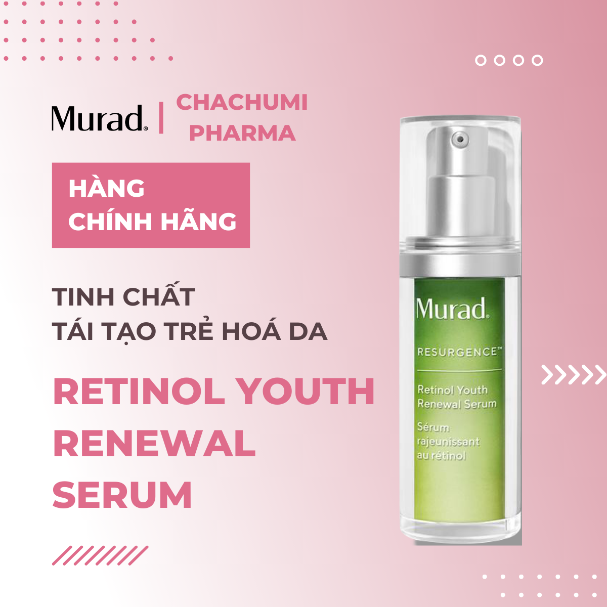 Tinh chất Murad Retinol Youth Renewal Serum tái tạo trẻ hoá da 30ml