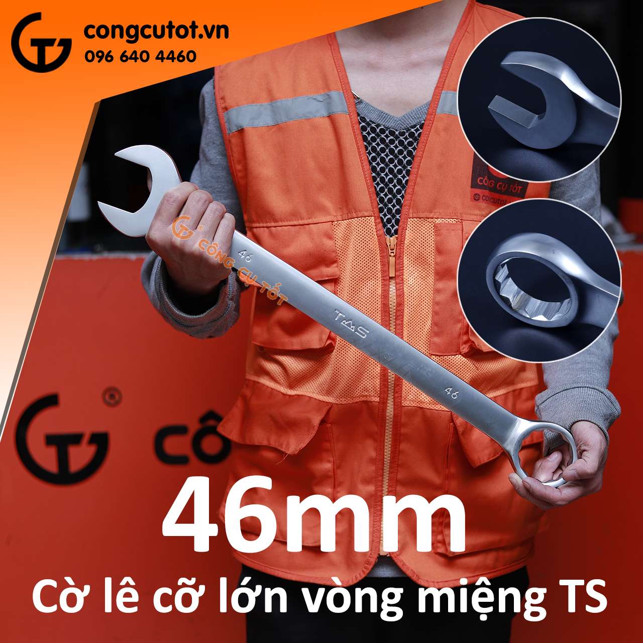 Cờ lê vòng miệng TS cỡ lớn size tùy chọn 44-75mm