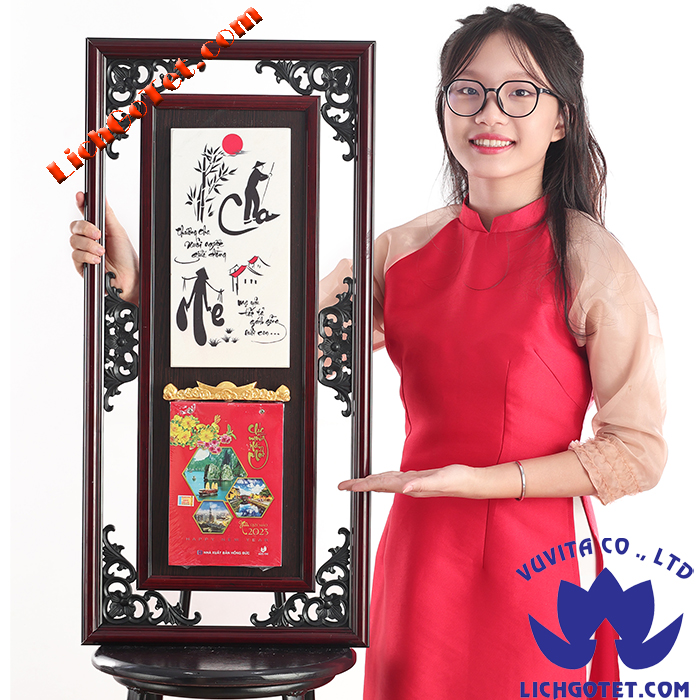 [HCM]LỊCH GỖ THƯ PHÁP ĐÁ CHA MẸ