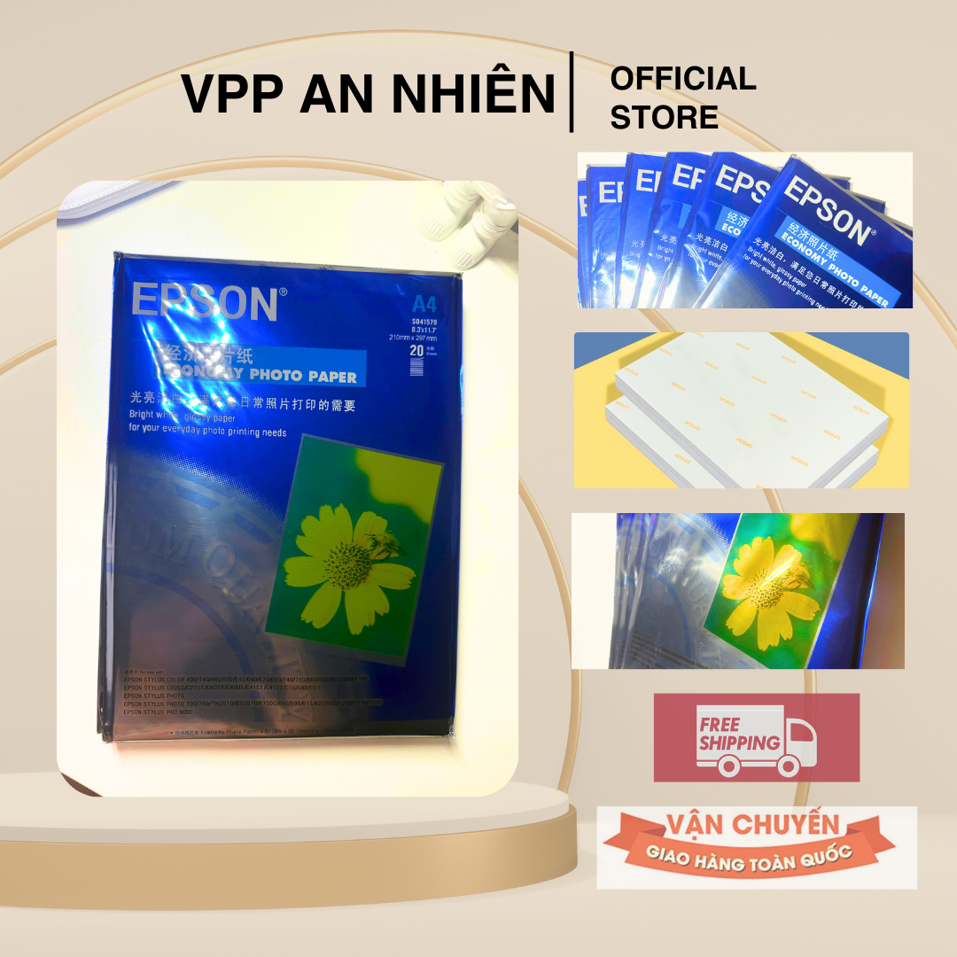 Giấy in ảnh Epson A4 ̣( xấp 20 tờ )