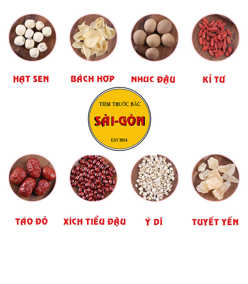 [HCM]Chè Dưỡng Nhan - Set Nấu 2 người ăn
