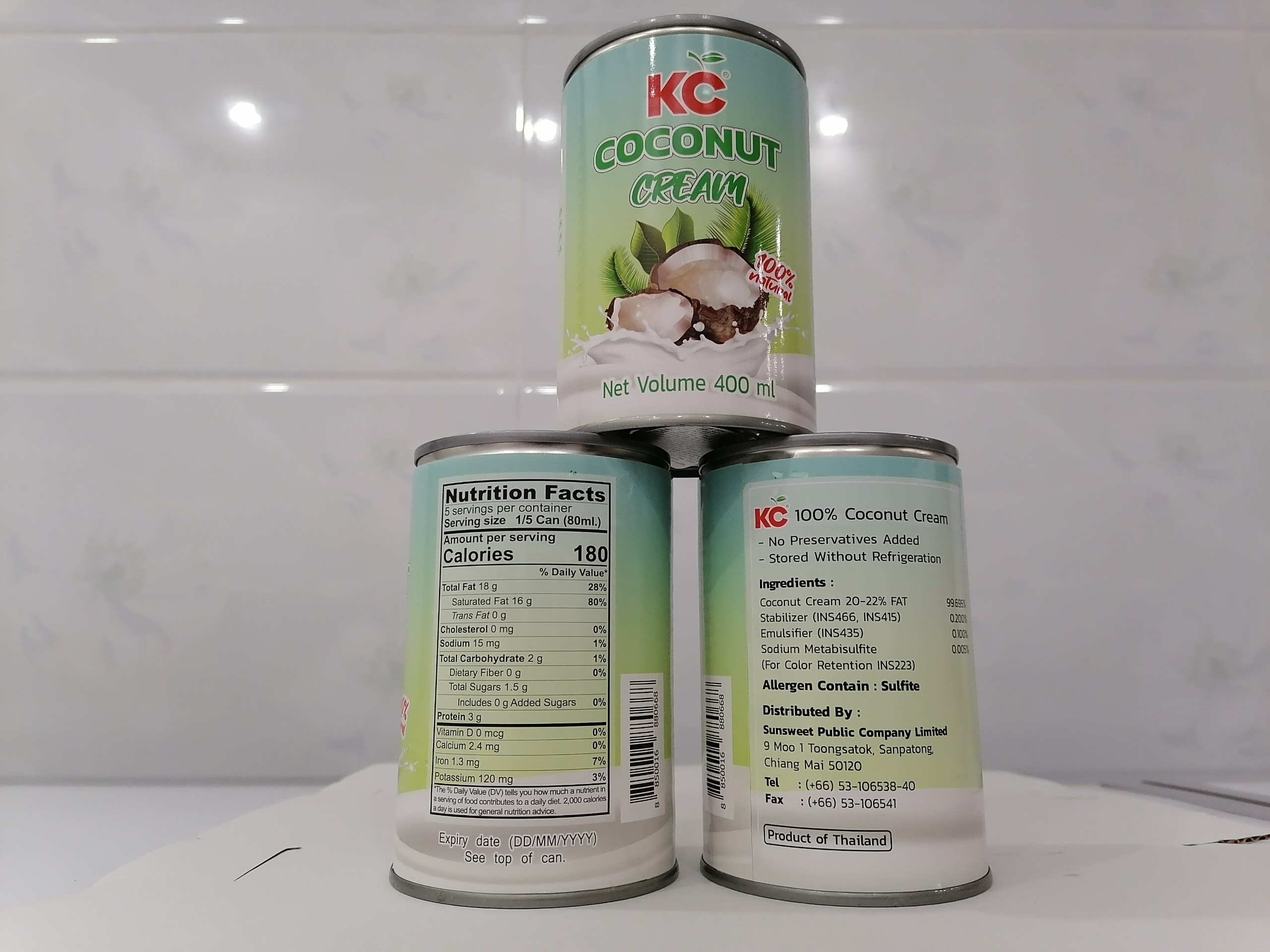 [Hộp 400ml] NƯỚC CỐT DỪA ĐẬM ĐẶC [Thailand] KC Coconut Cream (atu)