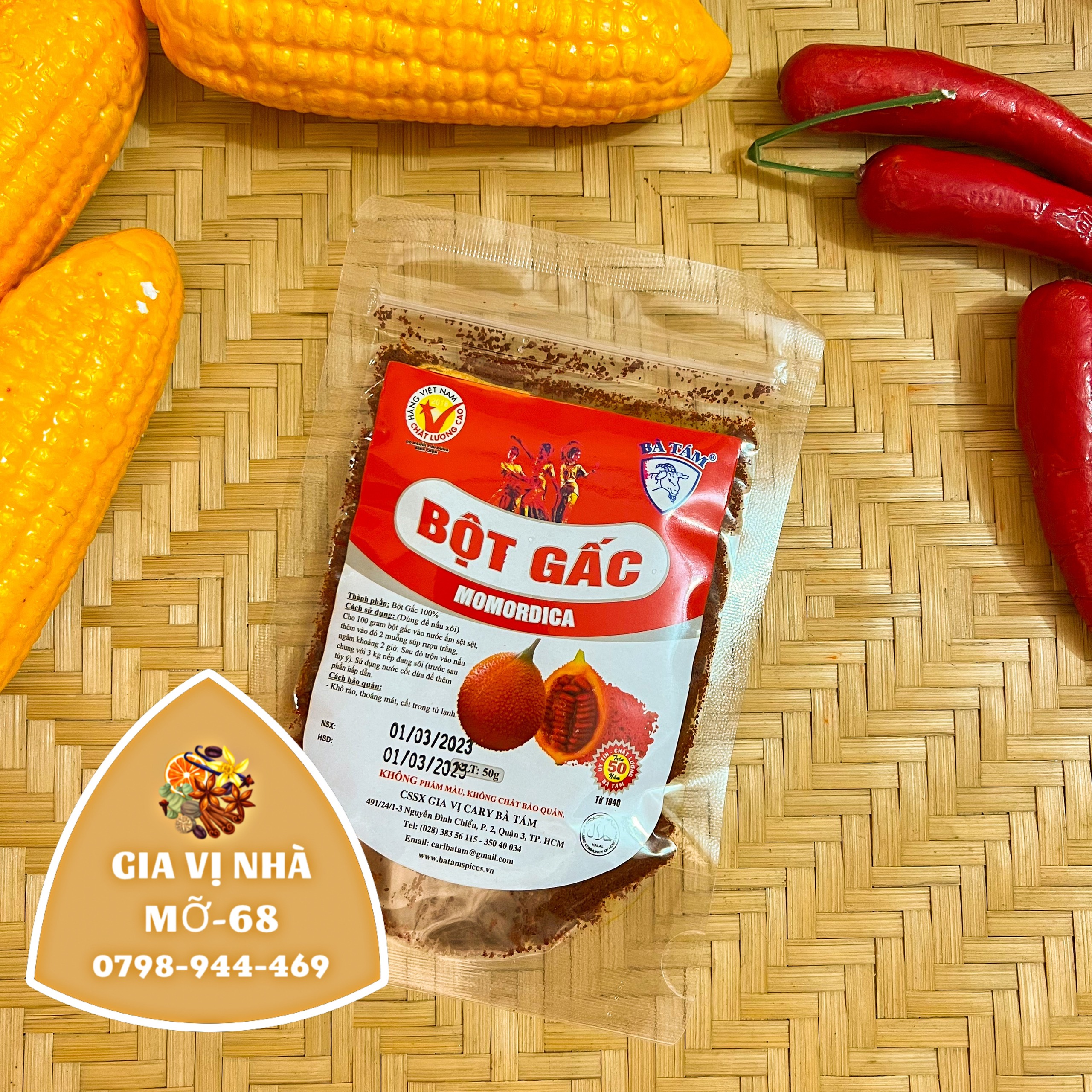 Bột gấc hiệu bà tám - gói 50gr