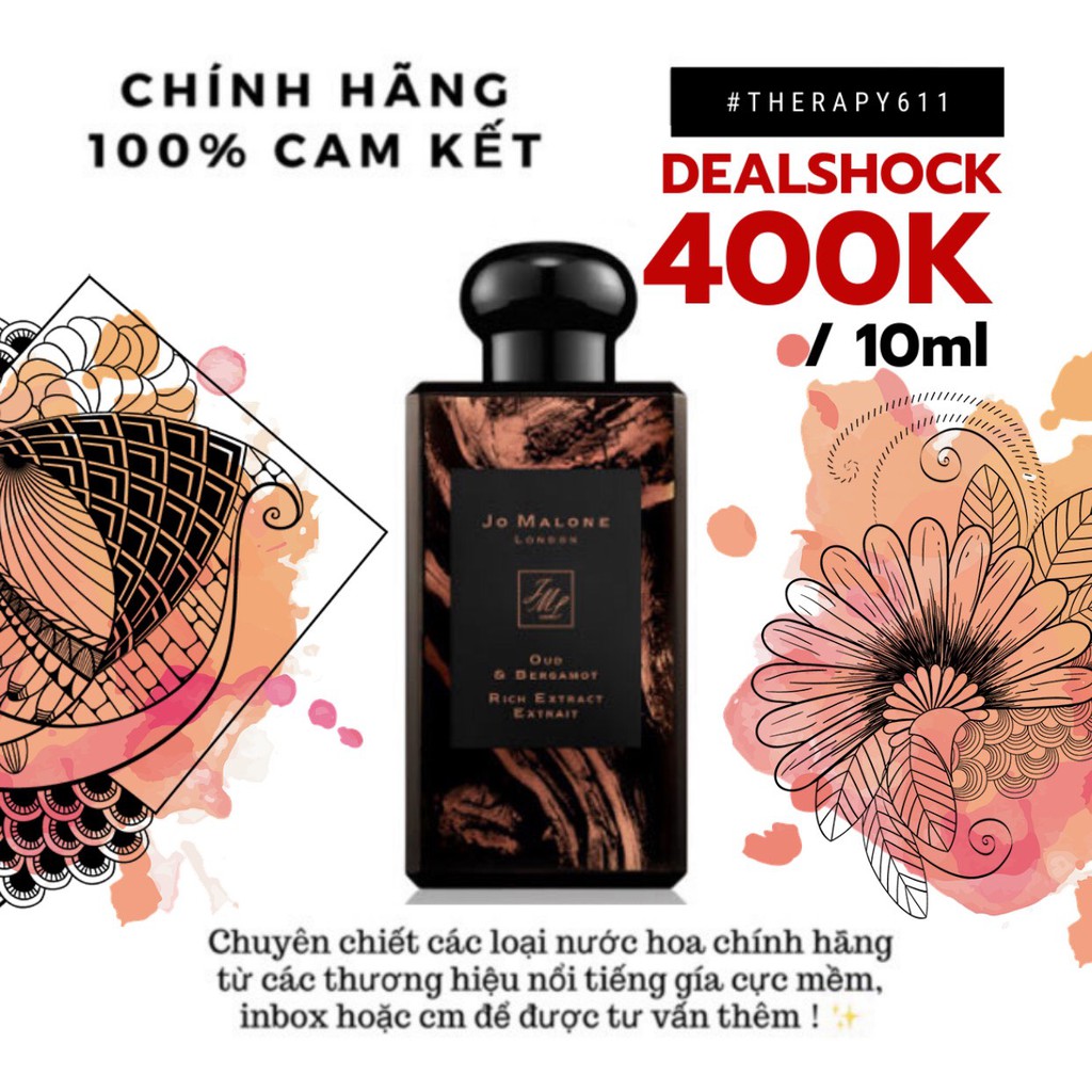 Nước Hoa Jo Malone oud & Bergamot Rich Extrait 10ml