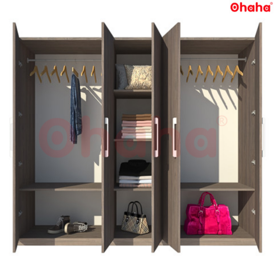 [ Freeship HCM ] [Trả góp 0%] Tủ Quần Áo Gỗ OHAHA-010