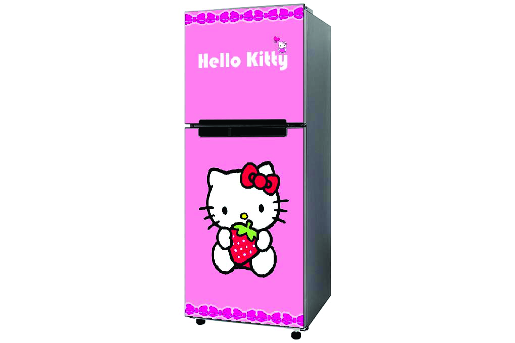 Decal dán tủ lạnh cao cấp - Mẫu Kitty siêu cute