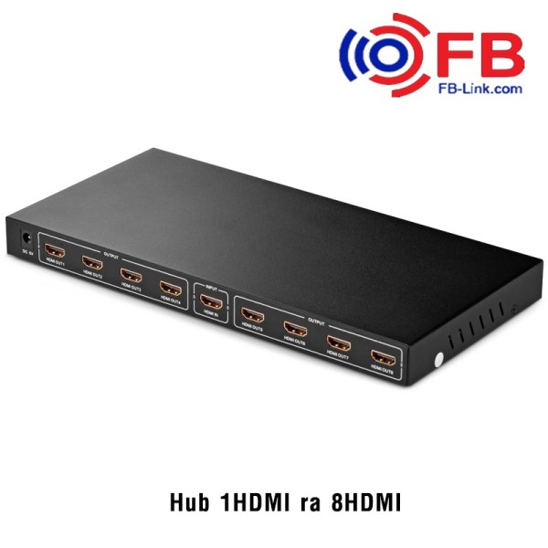 [HCM][Mã 77ELSALE hoàn 7% đơn 300K] Bộ chia từ 1 cổng HDMI ra 8 cổng HDMI - Chính hãng FB-Link