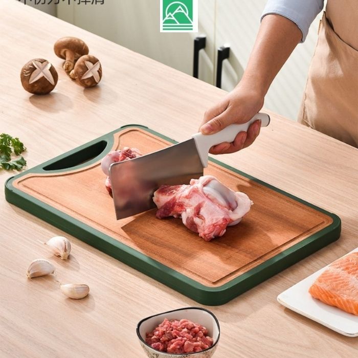 Thớt gỗ 2 mặt, mặt gỗ và mặt inox kháng khuẩn cao cấp